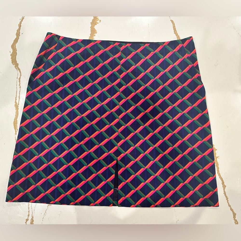 Designer Trina Turk Lanora Geometric Print A-Line Skirt Multicolor 14 Size 36" / US 14 / IT 50 - 2 Thumbnail
