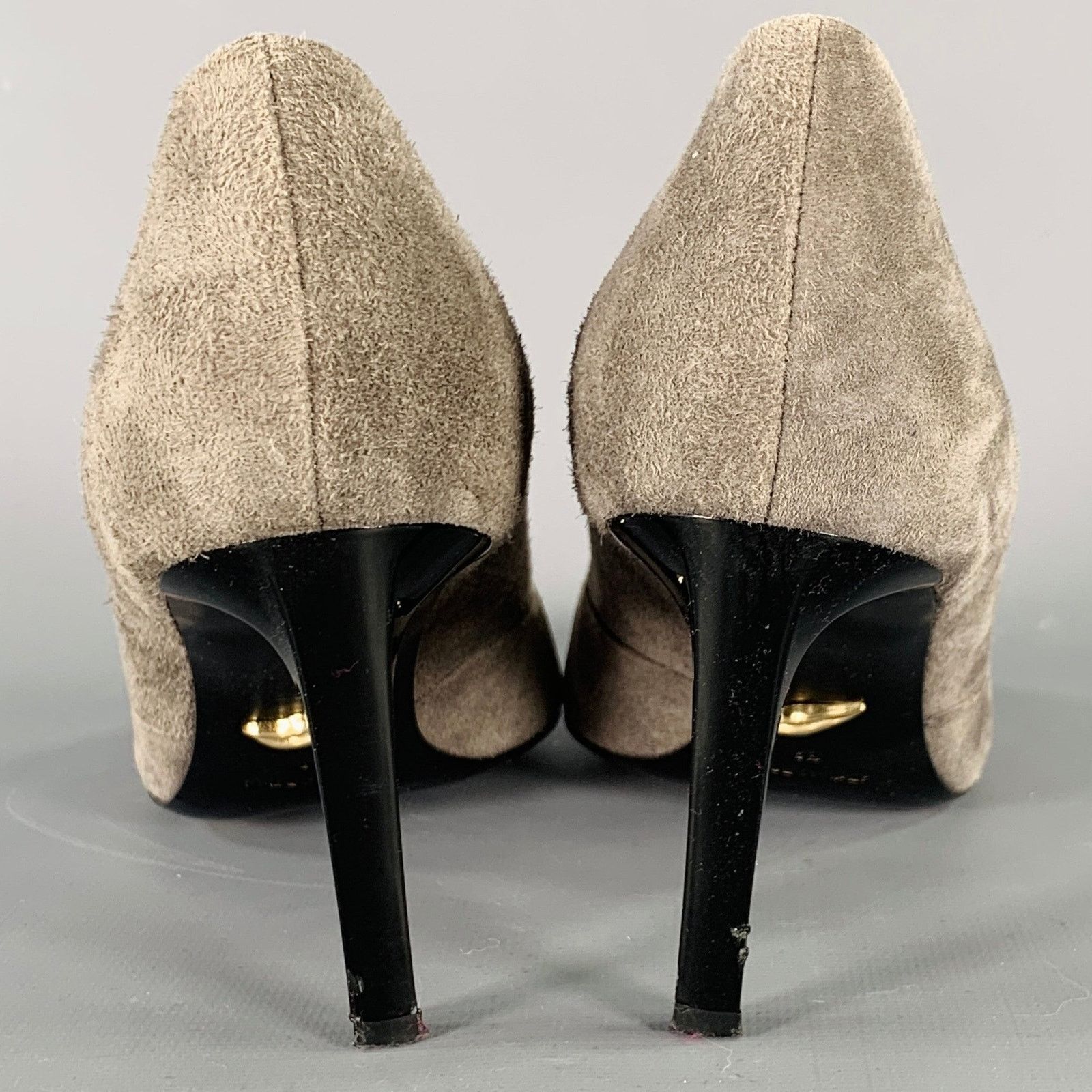 Diane von Furstenberg Size 6 Grey Black Suede Pointed Toe Pumps Size US 6 / IT 36 - 3 Thumbnail