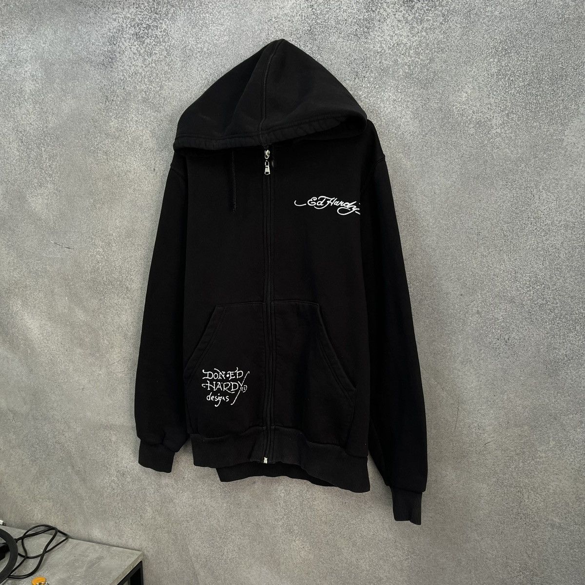 Ed Hardy Vintage Zip Hoodie Ed Hardy Big Print Japanese Brand Y2K Size US XL / EU 56 / 4 - 10 Thumbnail