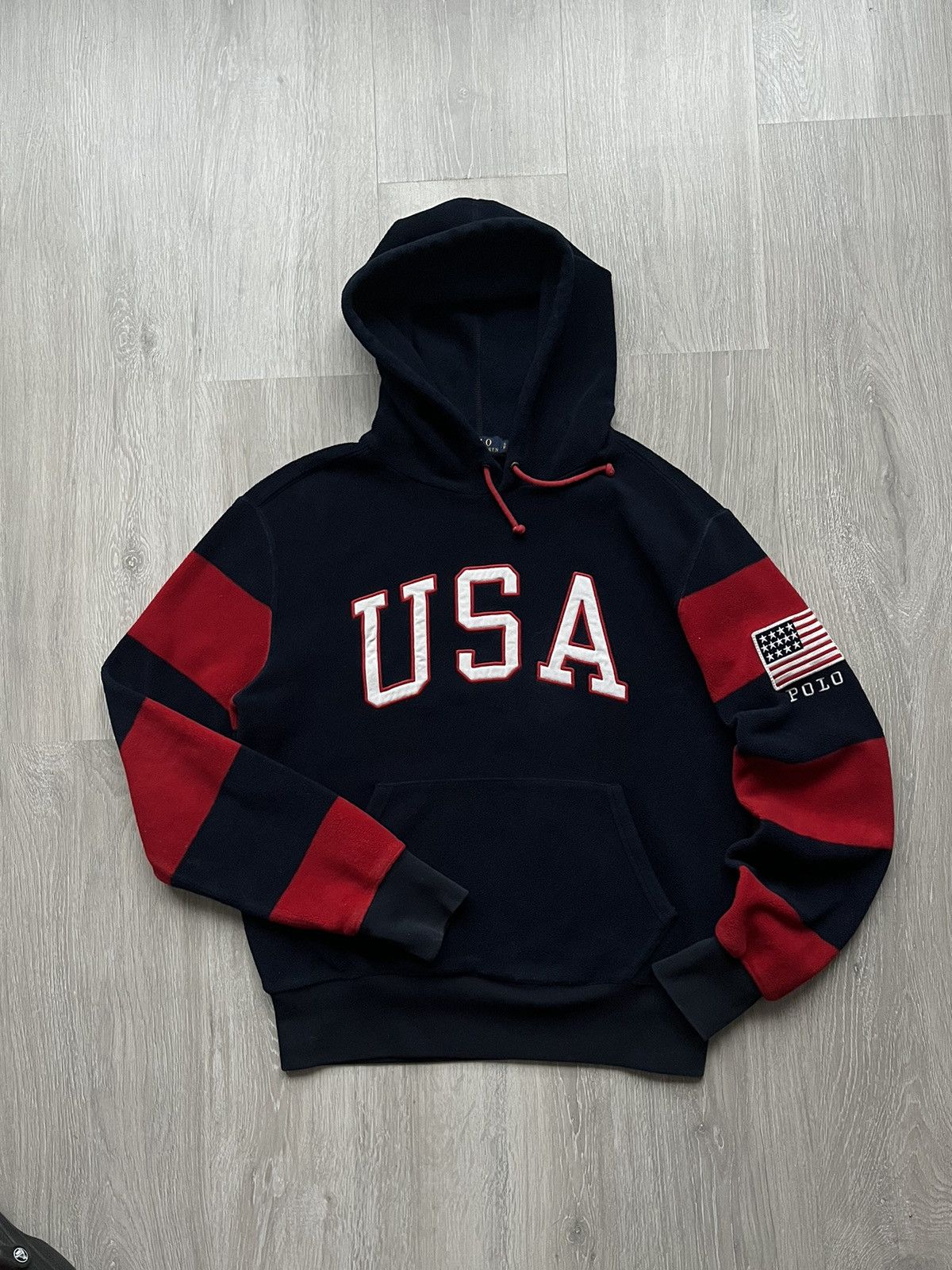 Polo Ralph Lauren Polo Ralph Lauren Fllece Hoodie Big USA Flag Logo Size US S / EU 44-46 / 1 - 2 Thumbnail