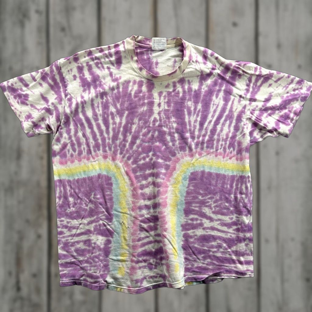 Hanes VINTAGE Hanes Shirt Mens 2XL Purple Tie Dye 100% Cotton Made USA 90s Size US XXL / EU 58 / 5 - 1 Thumbnail