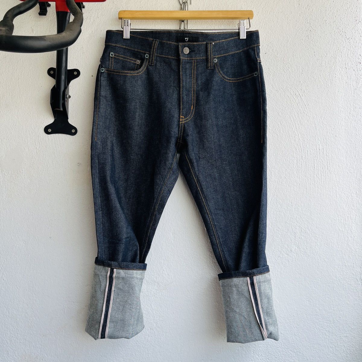 Raf Simons Grails Jil Sander Raf Simons Black Redline Selvedge Jeans Size US 31 - 3 Thumbnail