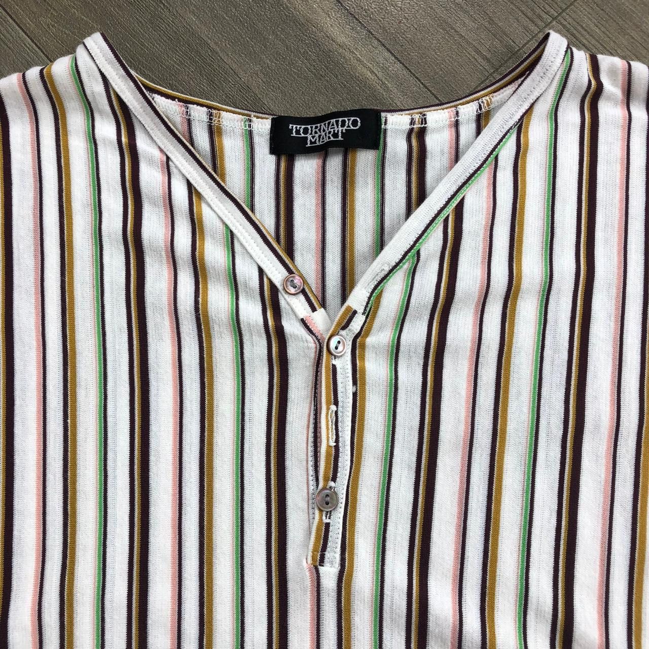 Tornado Mart Tornado Mart Stripe Half Button Shirt Size US S / EU 44-46 / 1 - 2 Thumbnail