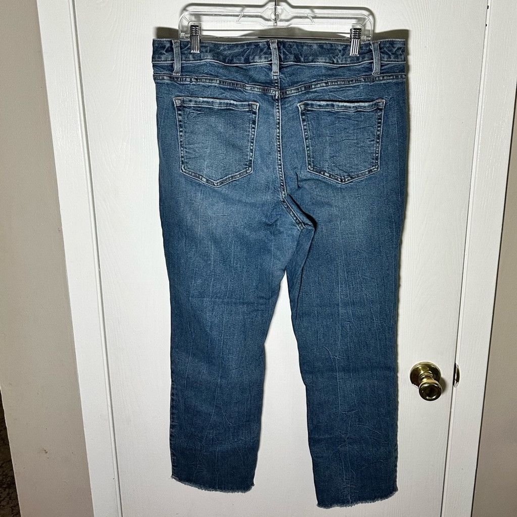 Other Lane Bryant 18 Blue Jeans w/ Whiskering and Frayed Hem Size 40" / US 18 - 6 Thumbnail