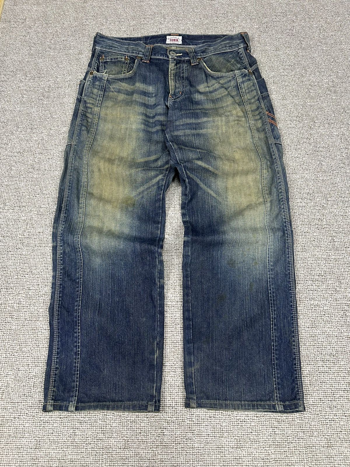 Edwin Vintage Edwin 465 XVS Distressed Denim Jeans - Baggy D740 Size US 32 / EU 48 - 1 Thumbnail