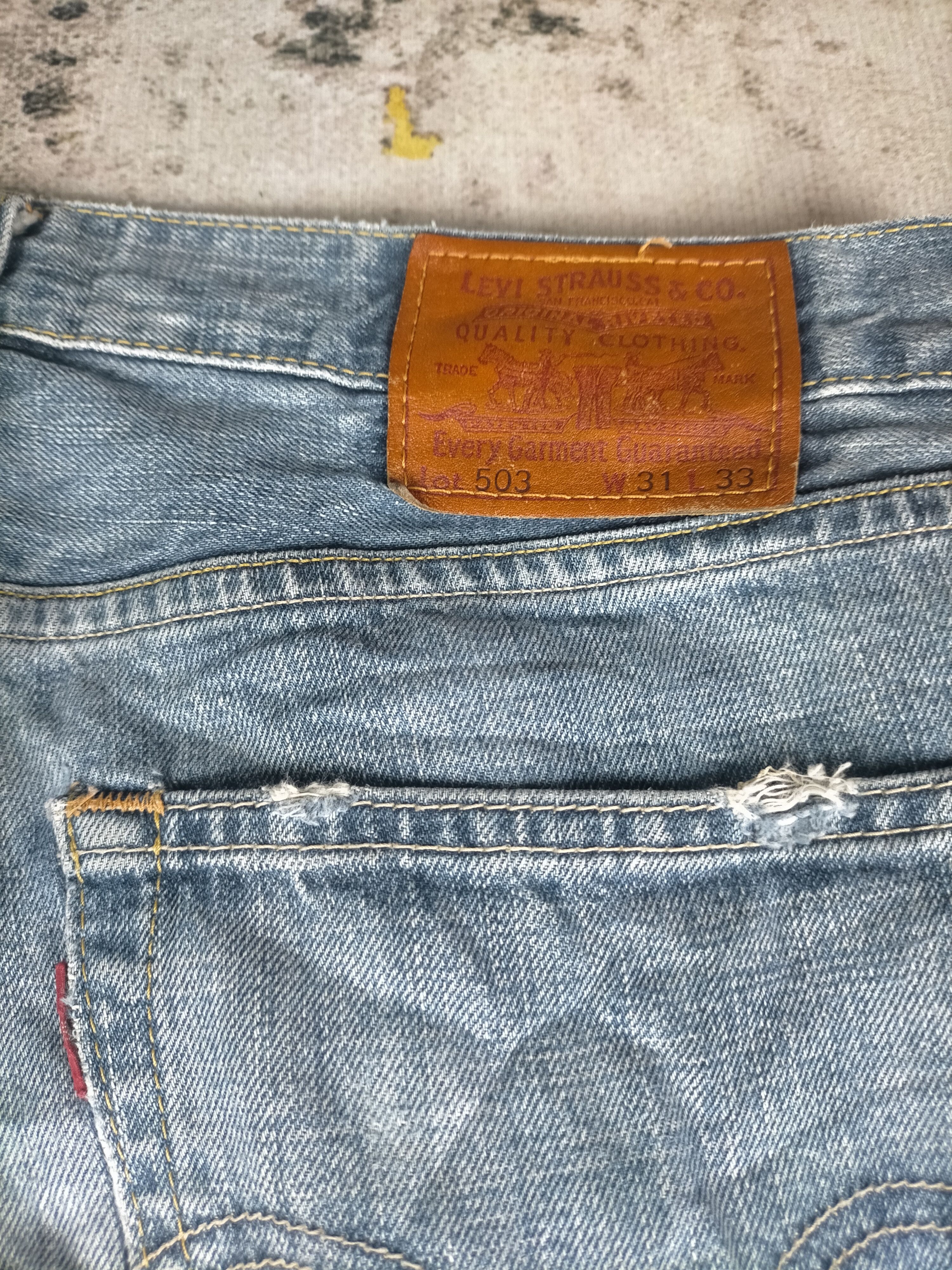 Levi's 🔥90s Vintage Levis 503 Mudwash Distressed Loose Jeans Size US 31 - 6 Thumbnail