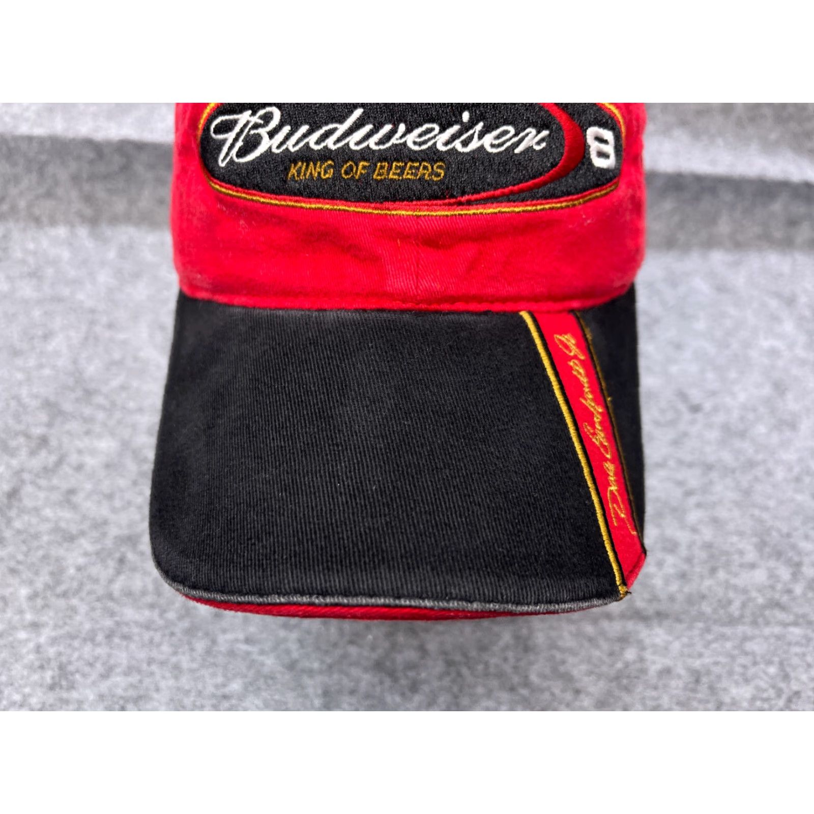 Chase Authentics VINTAGE Budweiser #8 King Of Beers Hat Cap Fitted Adult OS Red Cotton Dale Earnhardt Hat Cap Men Baseball Cap Red OS Adjustable" Size ONE SIZE - 3 Thumbnail