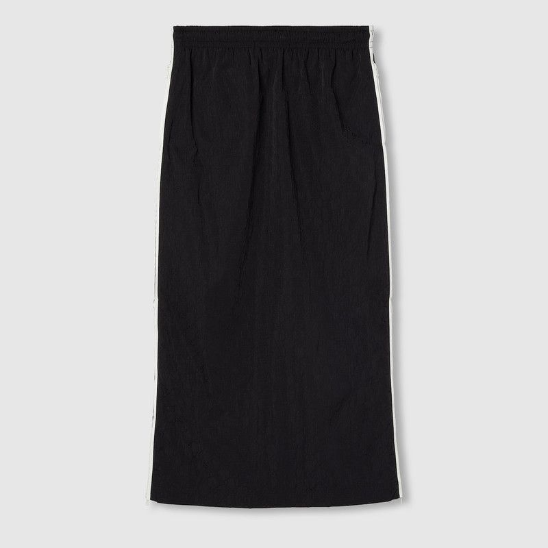 Gucci oc11z1125 GG Nylon Midi Skirt in Black Size 27" / US 4 / IT 40 - 1 Thumbnail