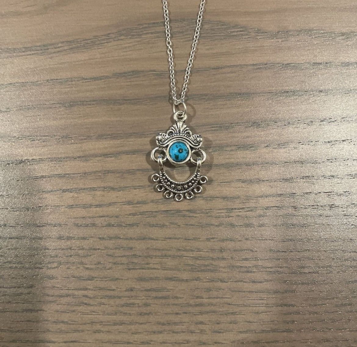 Other Tibetan Silver Pendant/Necklace with Turquoise Gemstone Bead Size ONE SIZE - 1 Thumbnail
