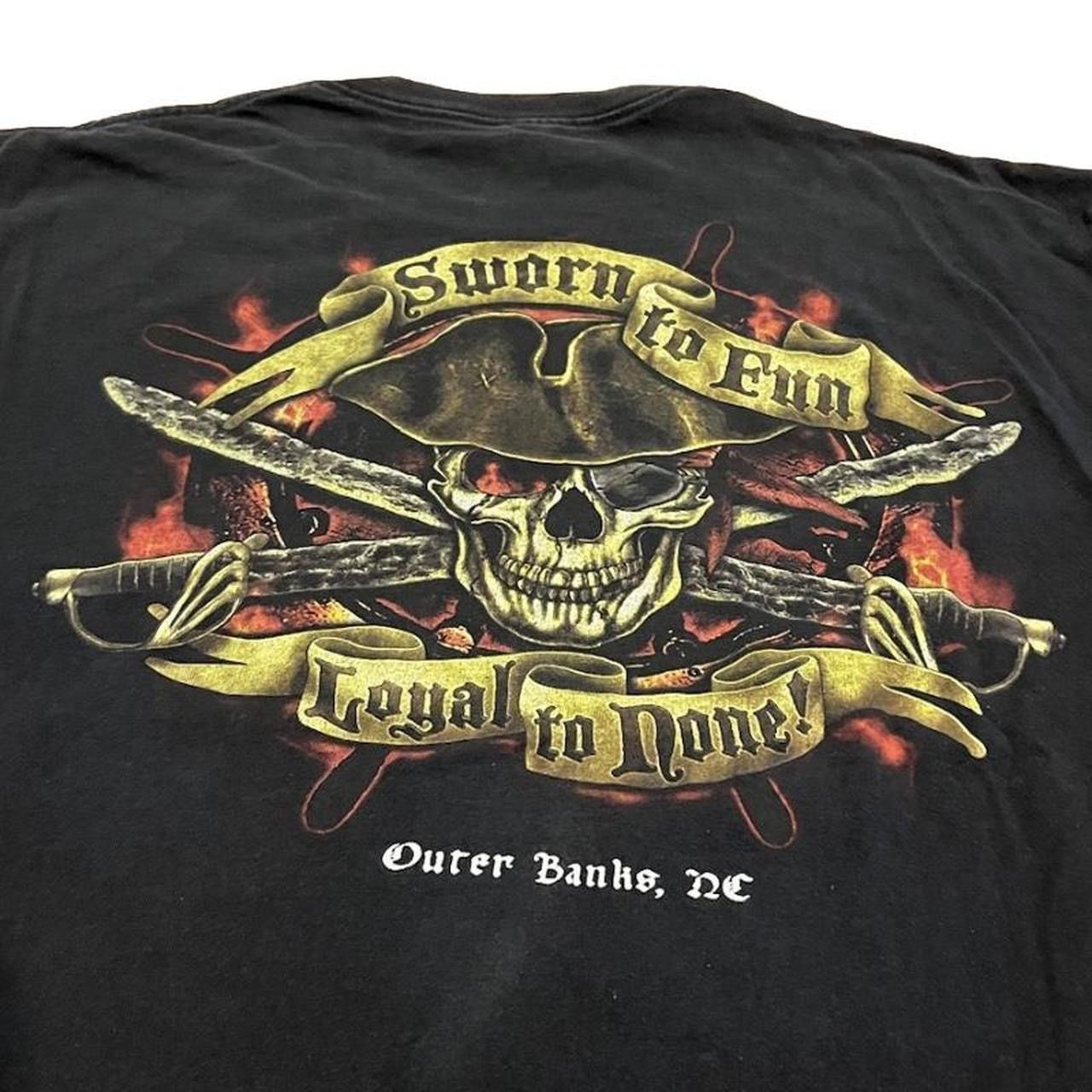 Delta Pirate Flames Skull Graphic Tee/T-Shirt Size US XL / EU 56 / 4 - 2 Thumbnail