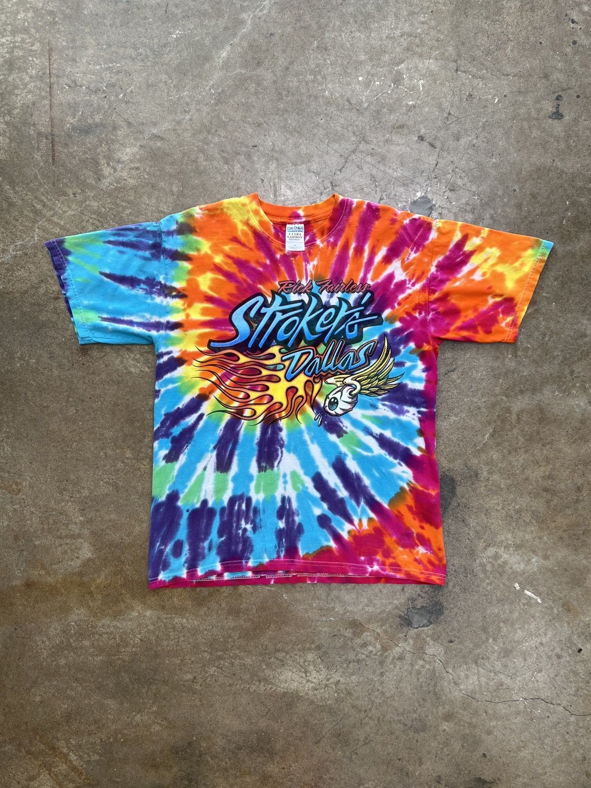 Band Tees Vintage Strokers Rick Fairless Tiedye Dallas Band Medium Size US M / EU 48-50 / 2 - 5 Thumbnail