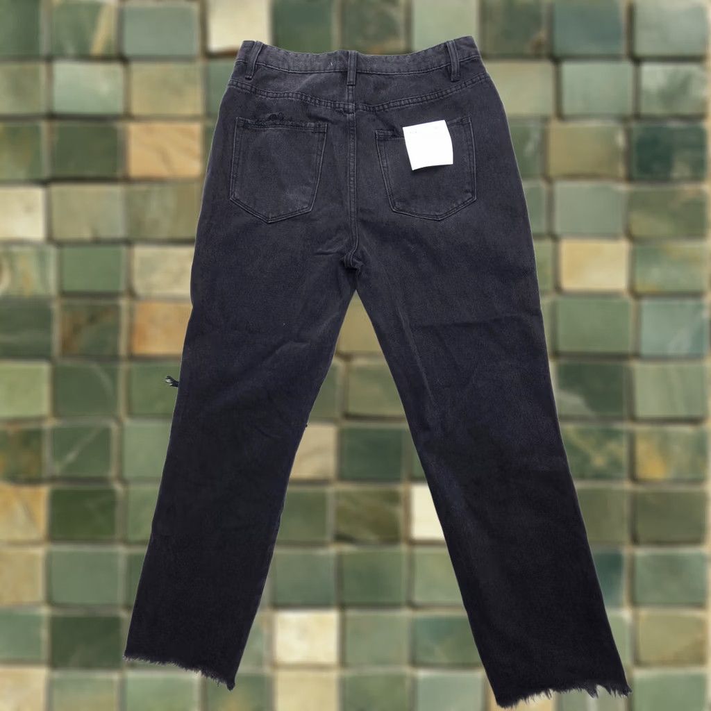 Vintage Flying Monkey Black Label Hgh Rise Straight Jeans Womens 29 x 28 Distressed NWT Size 29" - 1 Thumbnail