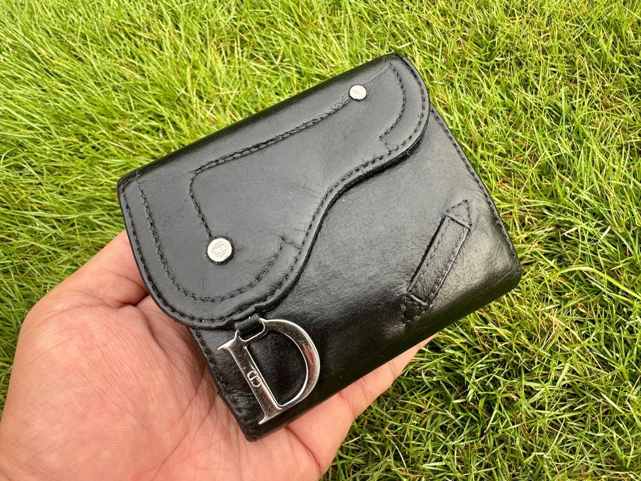 Dior Authentic Christian Dior Saddle Leather Compact Wallet Size ONE SIZE - 1 Thumbnail