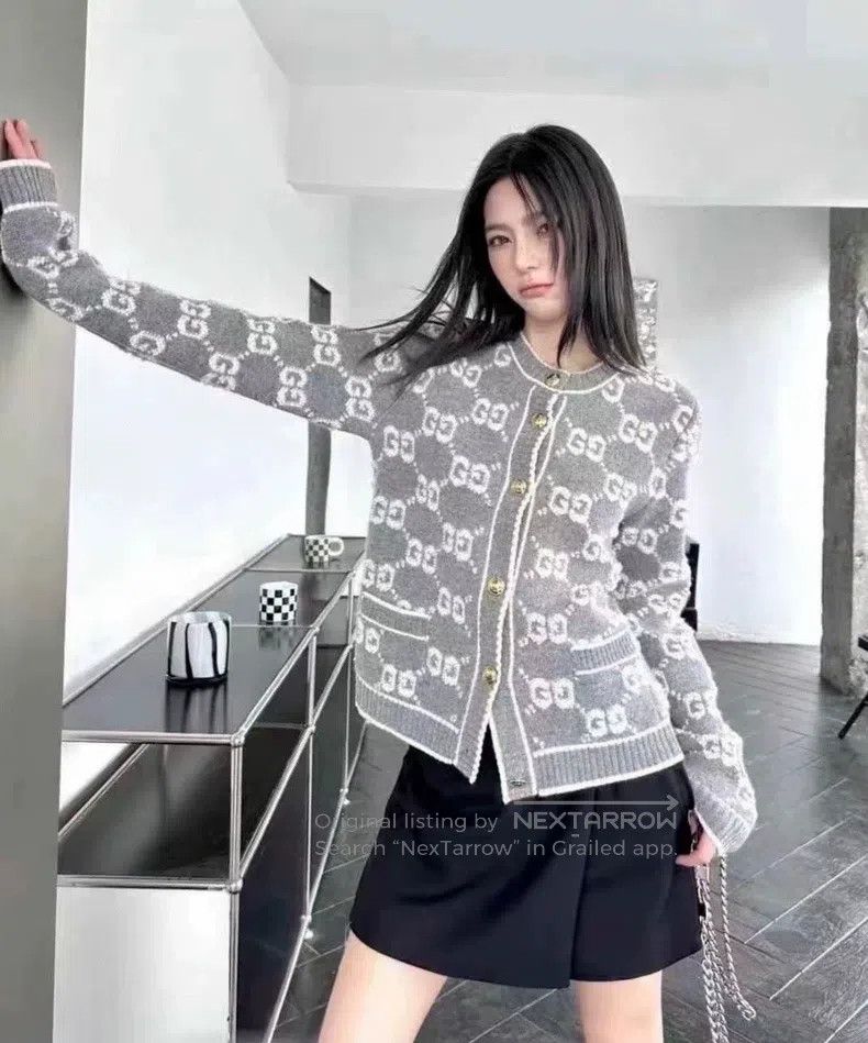 Gucci Gucci Gray double G jacquard knitted cardigan coat Size XS / US 0-2 / IT 36-38 - 8 Thumbnail