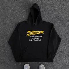 Japanese Brand Hip Hop Retro Smiley Print Casual Loose L Hooded Sweatshirt Size US L / EU 52-54 / 3 - 7 Thumbnail