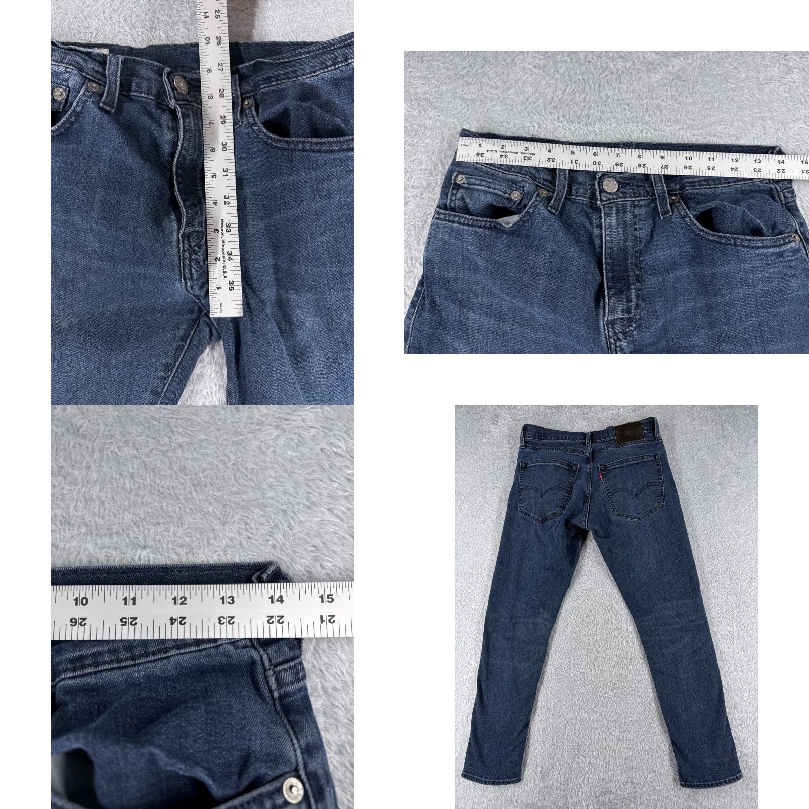 Levi's Levi's Jeans 512 Denim 30x27 Regular Blue Cotton Men's Vintage No 5-Pocket Distressed Stretch Dark Denim Jeans Size US 30 / EU 46 - 9 Thumbnail