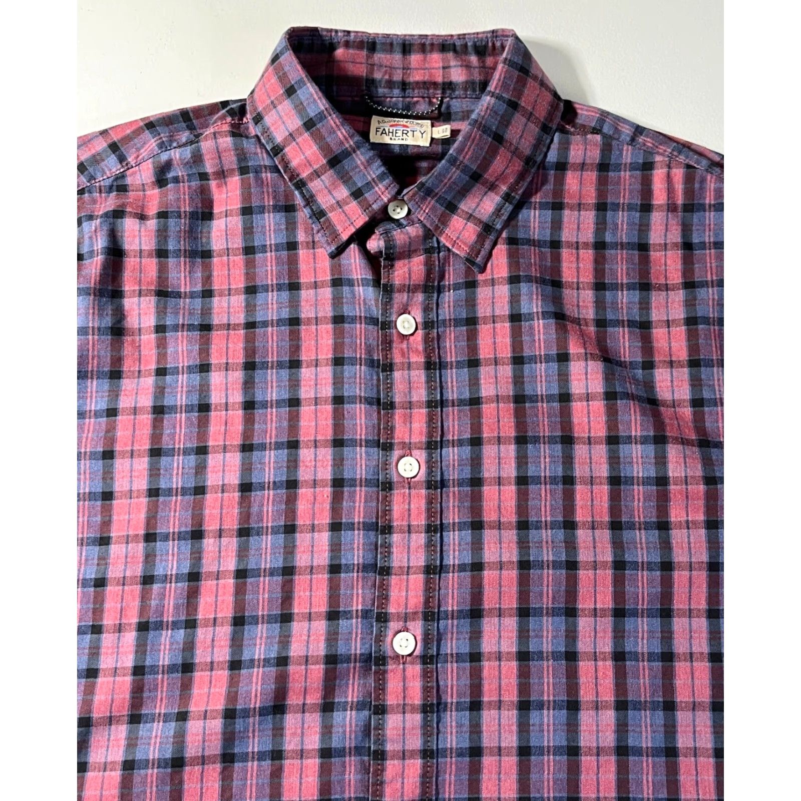 Faherty Faherty Movement Shirt Plaid Multicolor MWH2204 Button-Up Long Sleeve Cotton Blend Mens L Size US L / EU 52-54 / 3 - 3 Thumbnail