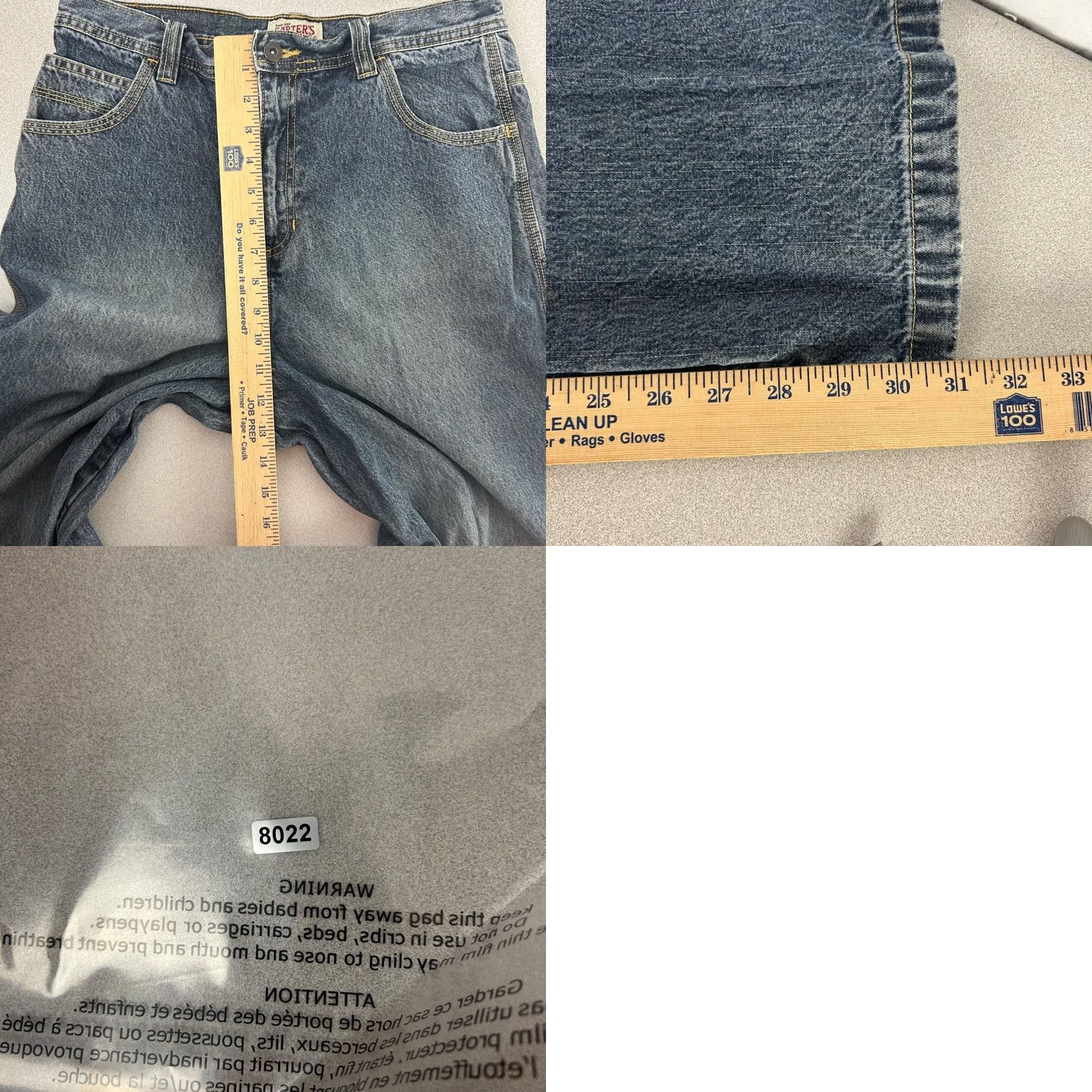 Swatch VINTAGE Carters Watch the Wear Blue Denim Carpenter Jeans Wide Leg Mens 30x31 Size US 30 / EU 46 - 8 Thumbnail
