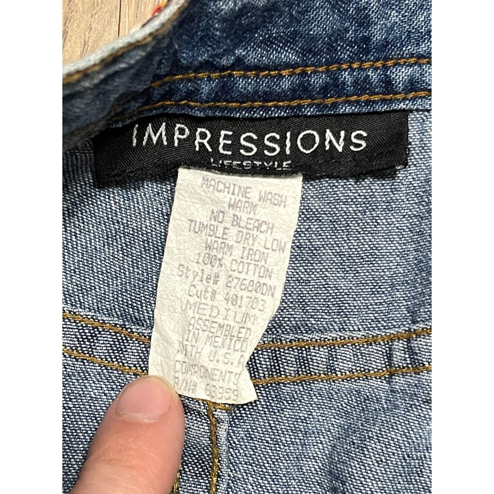 Vintage Impressions Skirt Women's Size Medium Blue Denim A-line Knee Length Size 32" / US 10 / IT 46 - 5 Thumbnail