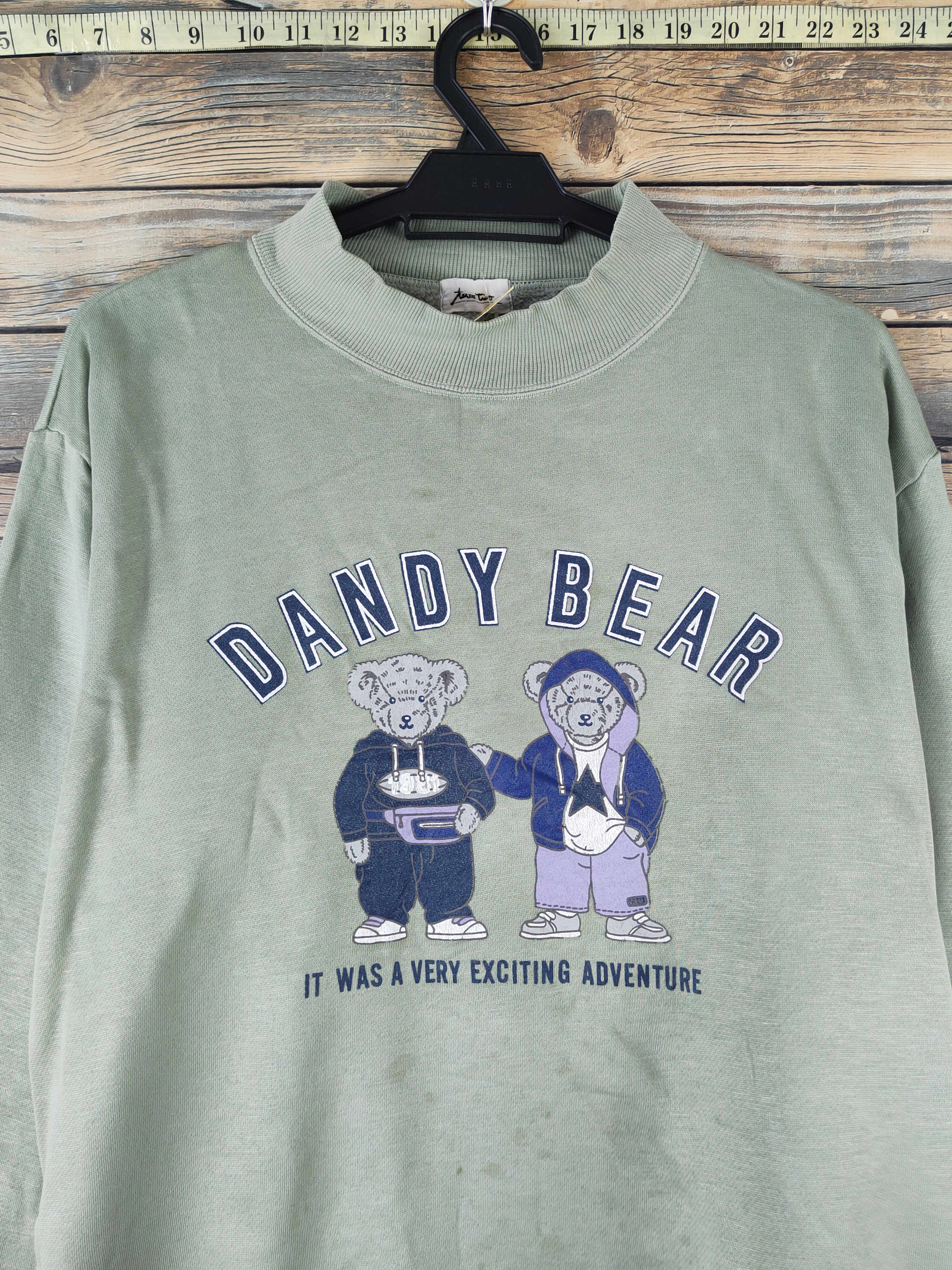 Vintage DL Two Two Light Green Dandy Bear Sweatshirts #2485 Size US M / EU 48-50 / 2 - 2 Thumbnail