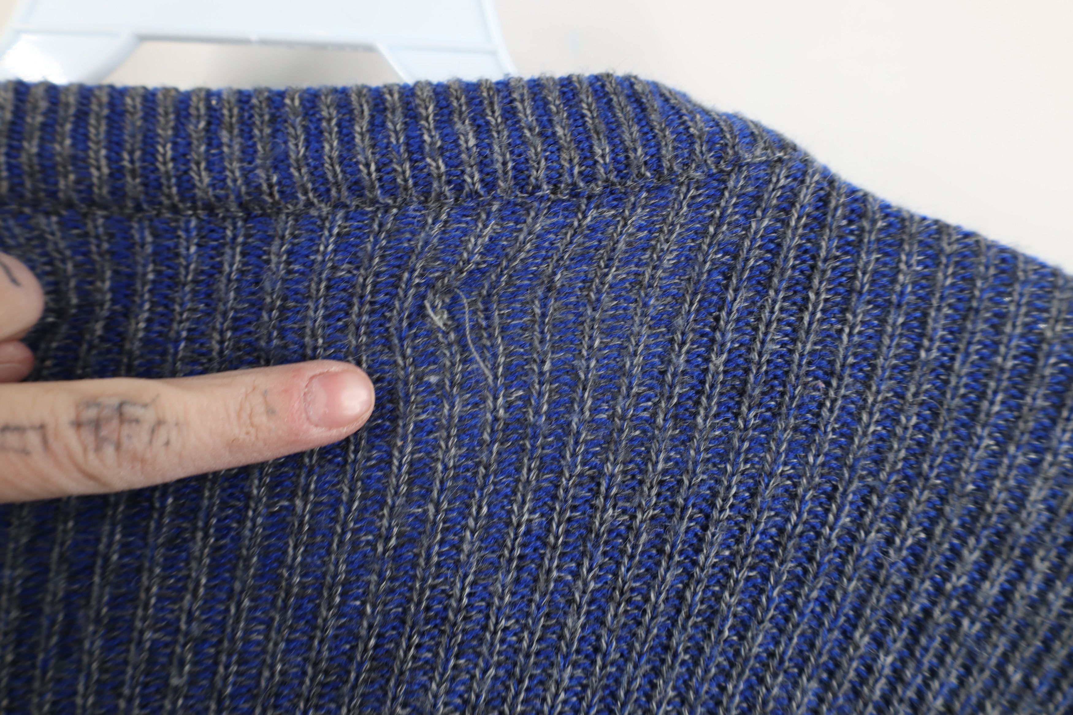 Vintage Vintage 90s Streetwear Argyle Ribbed Knit Crewneck Sweater Size L / US 10 / IT 46 - 6 Thumbnail