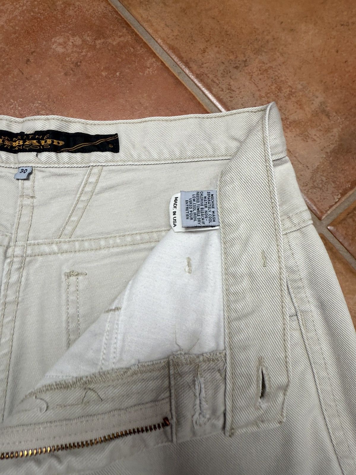 Marithe + Francois Girbaud Vintage Cream Stone Washed Girbaud Denim Pants Size US 30 / EU 46 - 10 Thumbnail