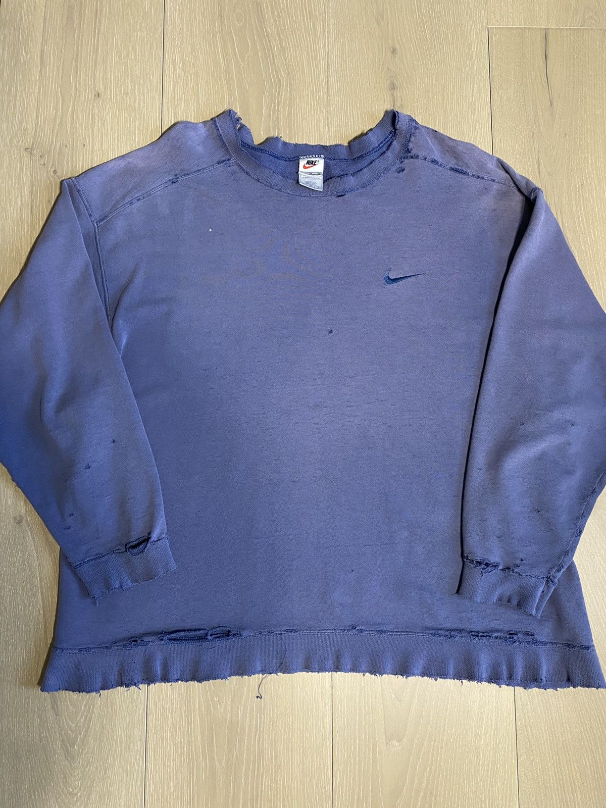 Nike 1990’s Nike Thrashed Crewneck Size US XL / EU 56 / 4 - 1 Thumbnail