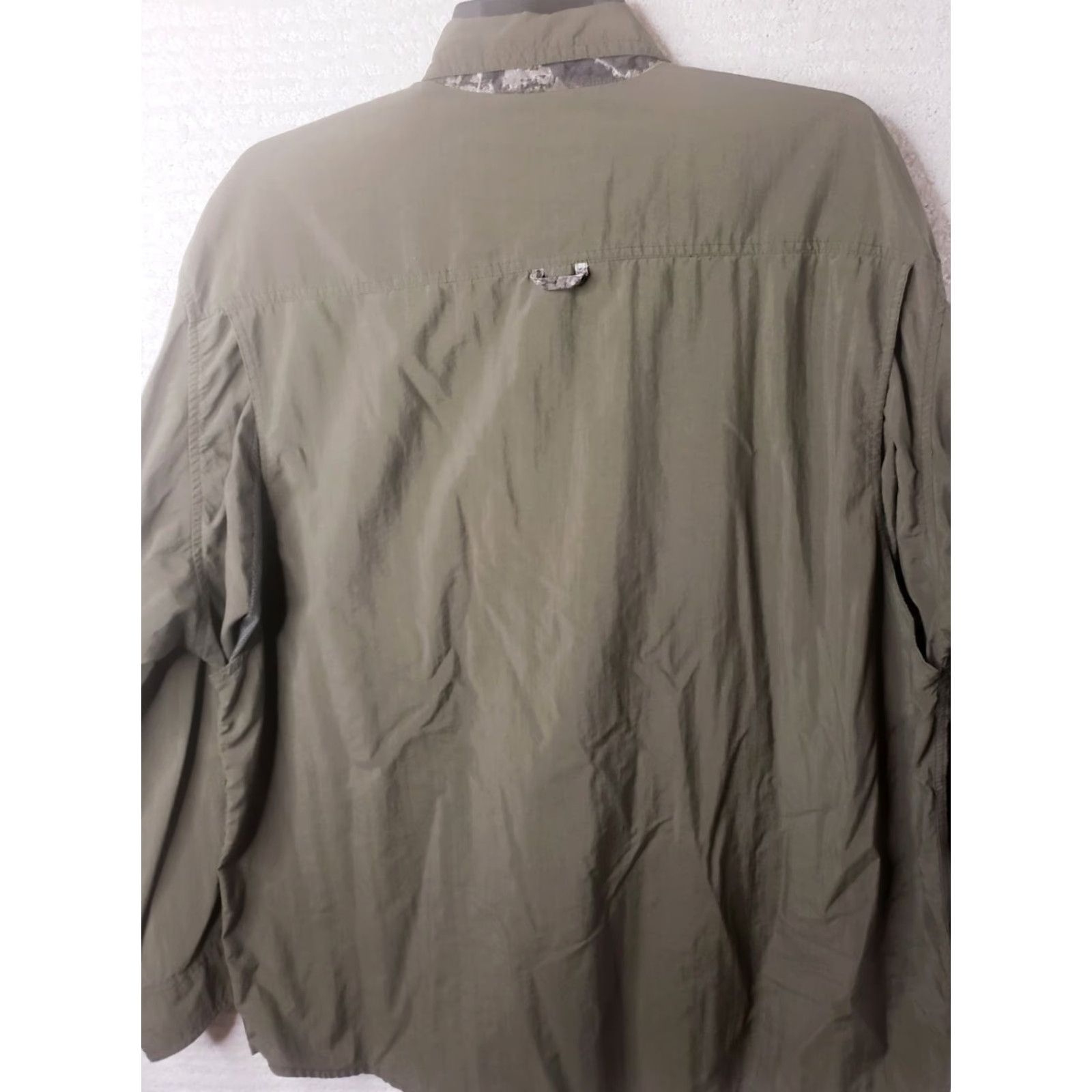Vintage Mossy Oak Shirt Mens XL Green w Camo Trim Button Up Long Sleeve Nylon Size US XL / EU 56 / 4 - 6 Thumbnail