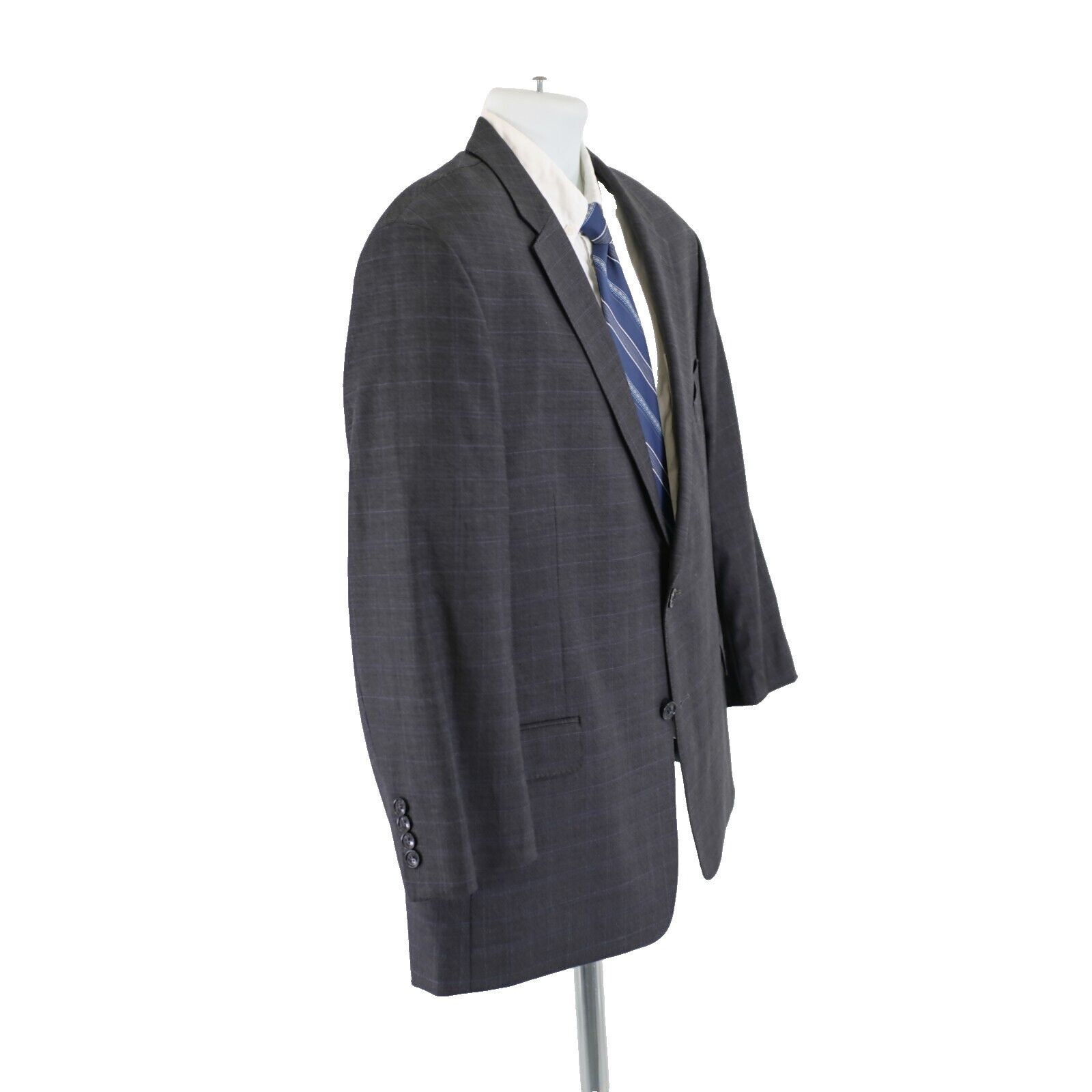 Tommy Hilfiger Tommy Hilfiger Wool Blend Gray W/ Blue Windowpane 2 Piece Su Size 46S - 11 Thumbnail
