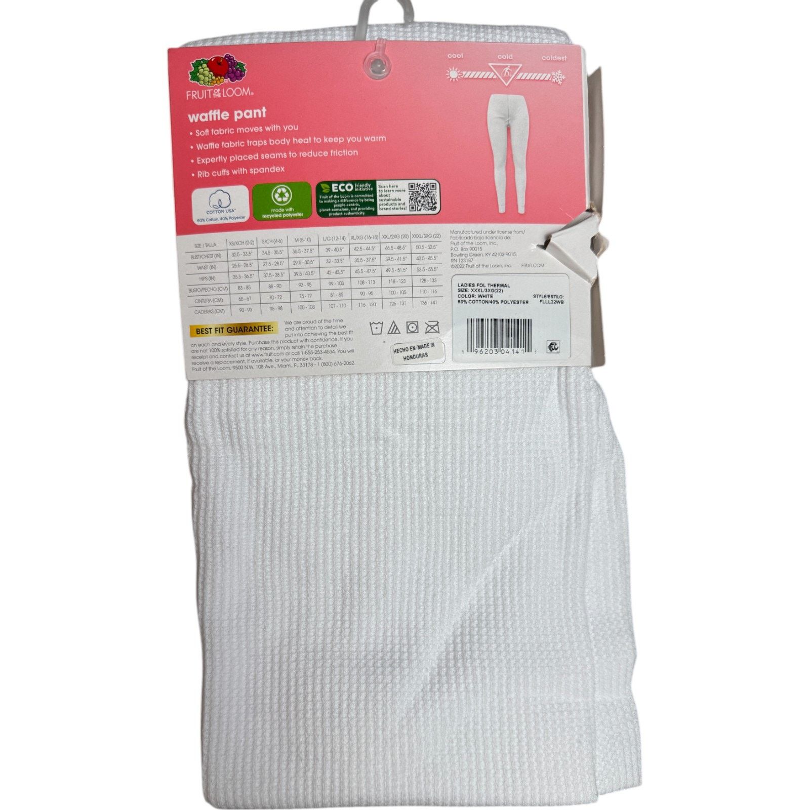 Fruit Of The Loom FRUIT of the LOOM Womens XXXL (22) Thermal Bottoms White Size 34" / US 12 / IT 48 - 6 Thumbnail
