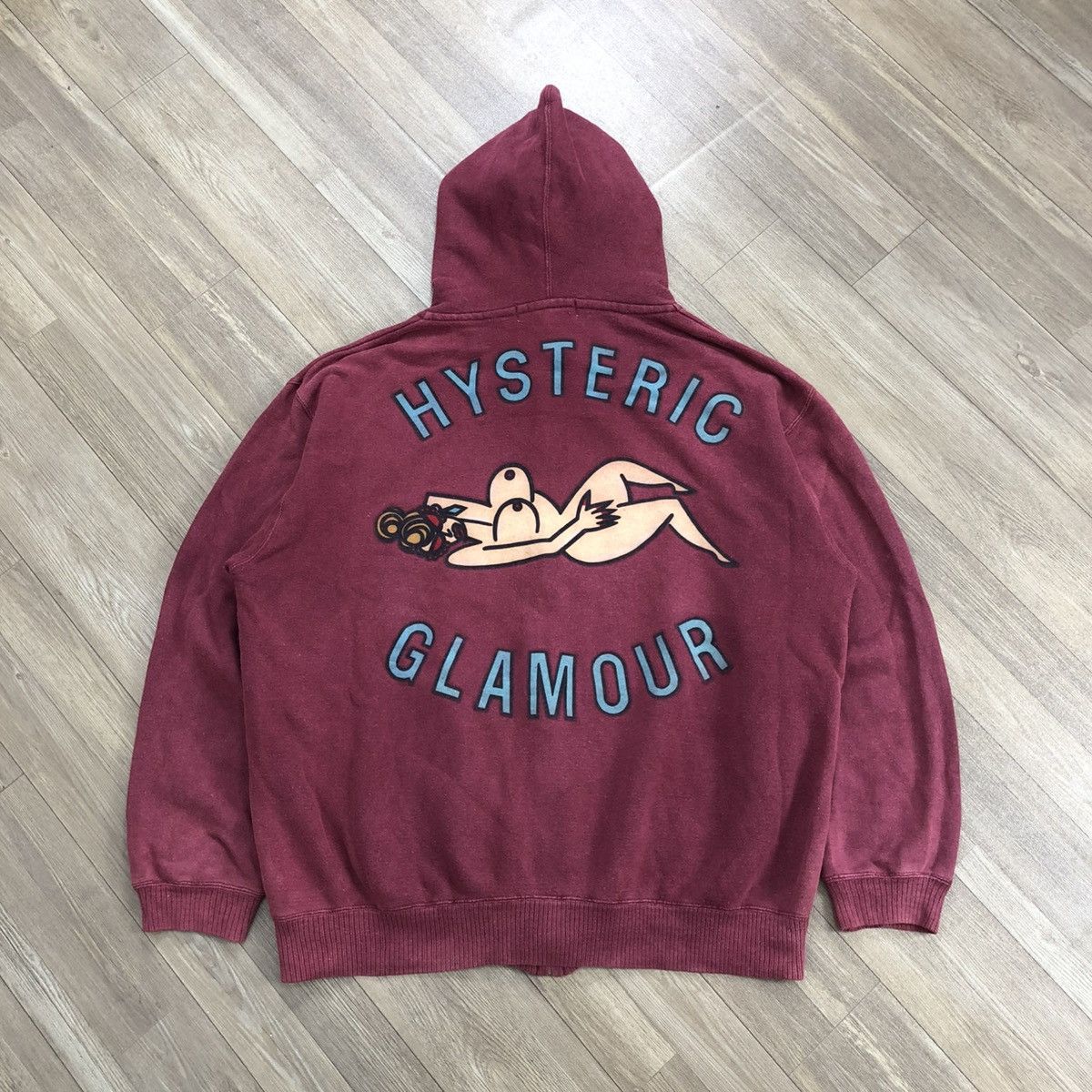 Hysteric Glamour × Japanese Brand Vintage Hysteric Glamour Iconic Women Sleep Zipper Hoodie Size US L / EU 52-54 / 3 - 1 Thumbnail