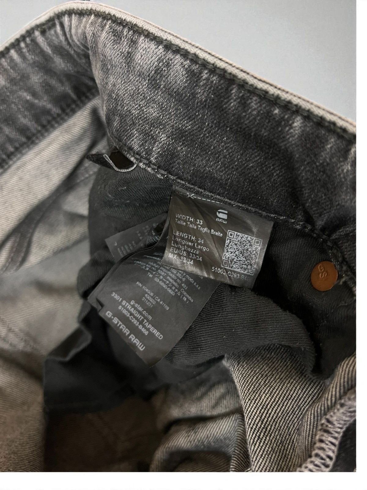 G-Star G-Star Raw 3301 Straight Tapered jeans size W34 L34 Size US 34 / EU 50 - 6 Thumbnail