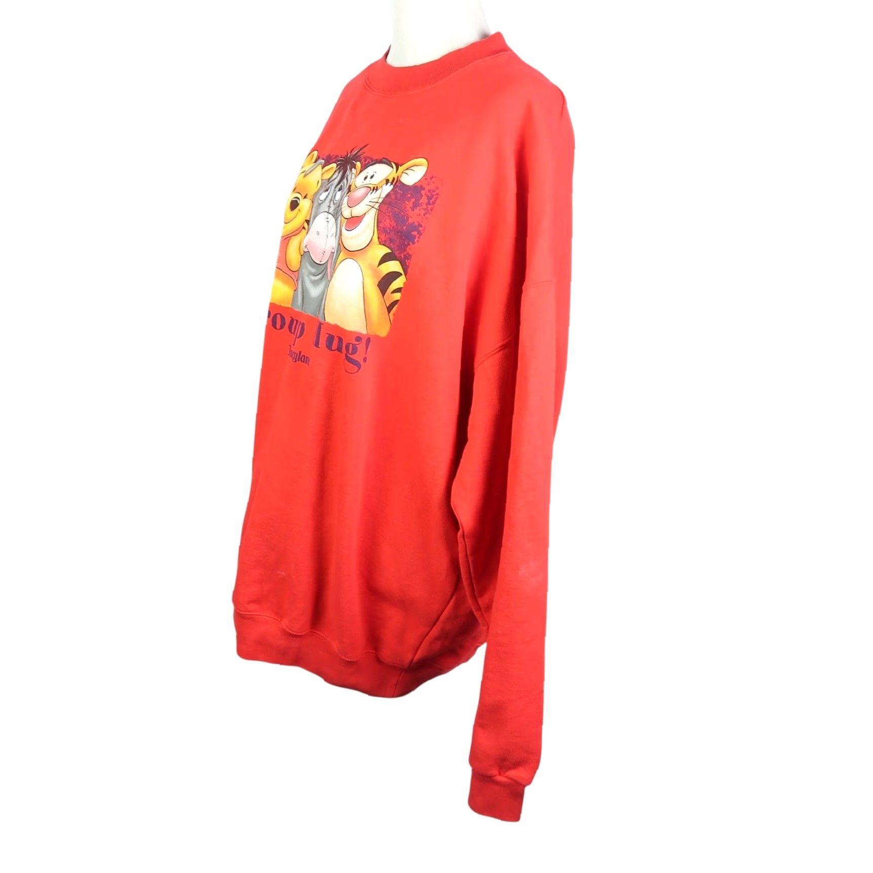 Disney VINTAGE Winnie the Pooh Eeyore Tigger Group Hug Red Sweatshirt XL Womens Crew Neck Pullover 90s Cartoon Disney Disney Pooh Eeyore Group Hug Sweatshirt Size XL / US 12-14 / IT 48-50 - 3 Thumbnail