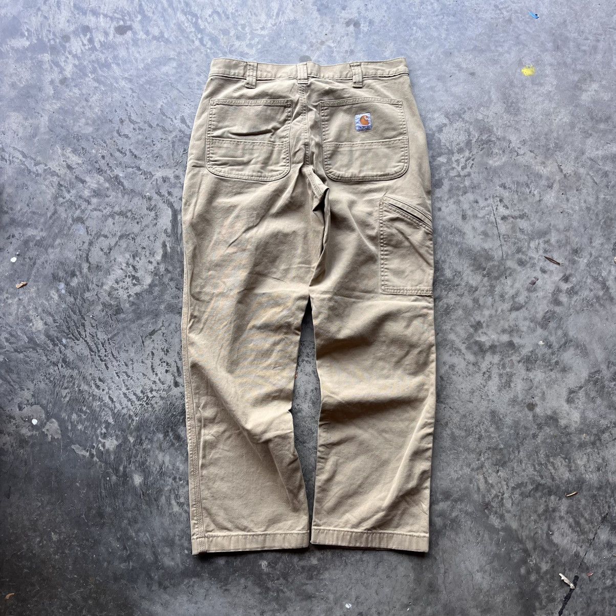 Carhartt × Vintage CRAZY Vintage Y2K Carhartt Beige Tan Work Pants 32x30 Size US 32 / EU 48 - 1 Thumbnail