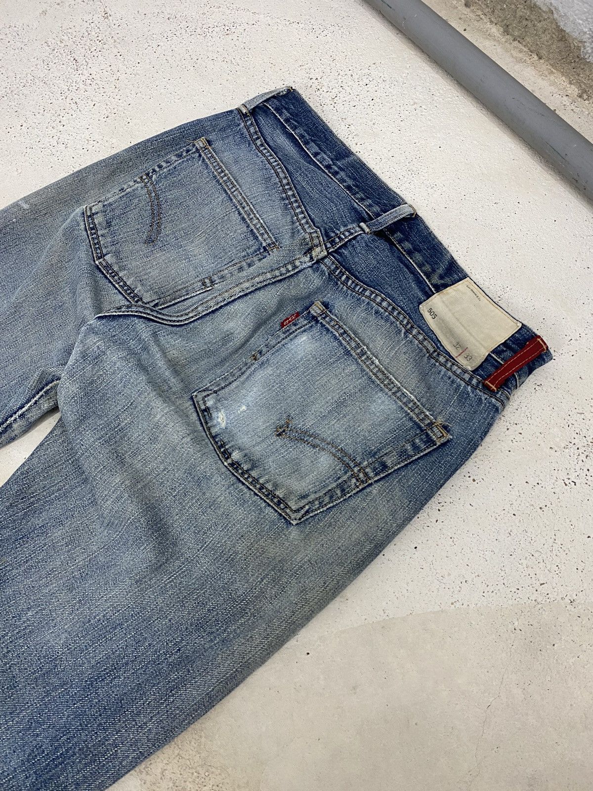 Levi's Levis 505 Japan Market J03 Button Distress Denim Washed Size US 30 / EU 46 - 13 Thumbnail