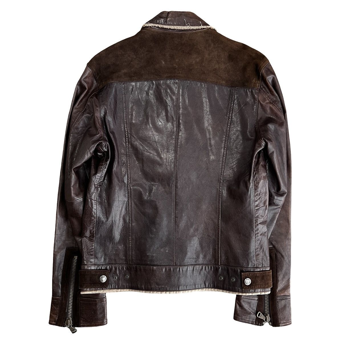Dolce & Gabbana VINTAGE D&G Cut-off Suede Panel Leather Jacket Size US M / EU 48-50 / 2 - 10 Thumbnail