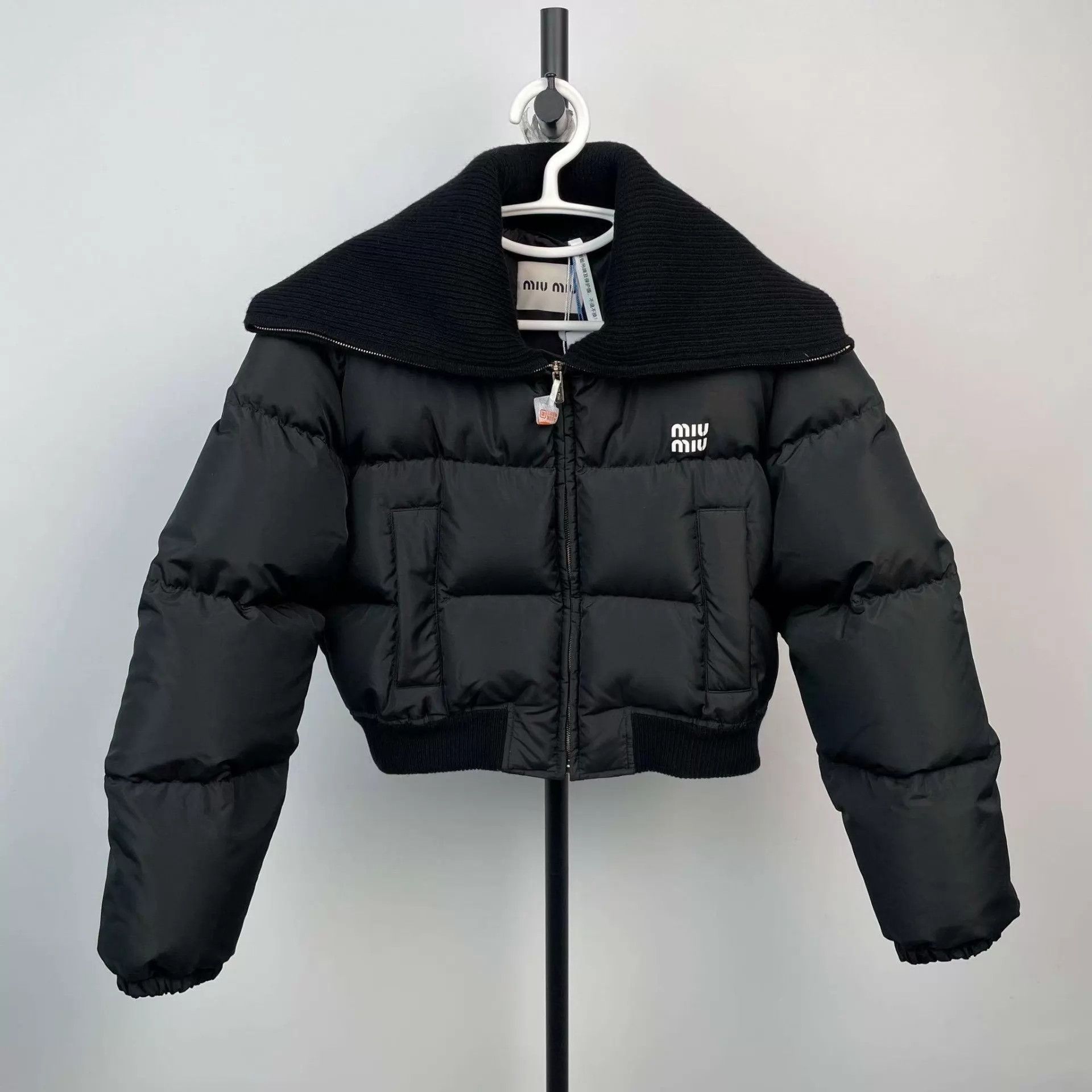 Miu Miu Miu Miu short down jacket women's black size 40 Size S / US 4 / IT 40 - 1 Thumbnail