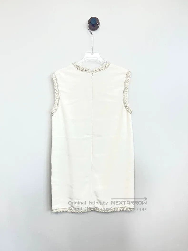 Gucci Gucci Off-white court-style woven rolled-edge sleeveless d Size XS / US 0-2 / IT 36-38 - 2 Thumbnail