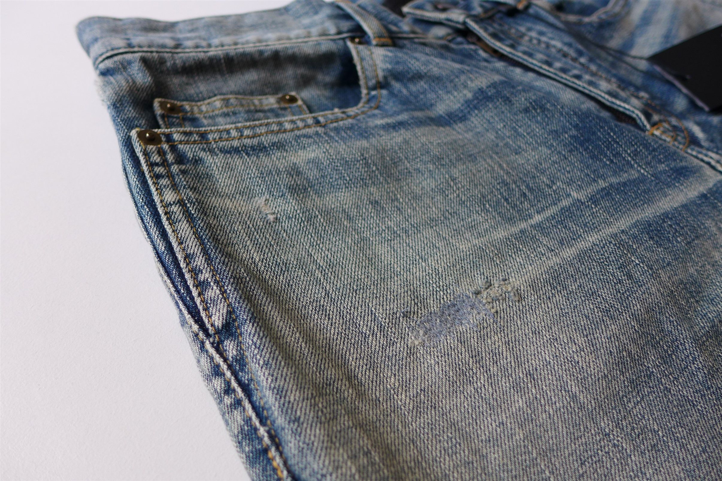 Saint Laurent Paris Saint Laurent D02 Denim Jeans - Dirty Old Vintage Blue Wash Size US 30 / EU 46 - 7 Thumbnail