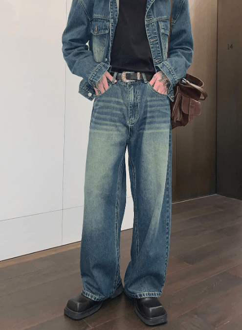 Japanese Brand × Jean Japanese retro distressed loose casual all-match jeans Size US 32 / EU 48 - 2 Thumbnail