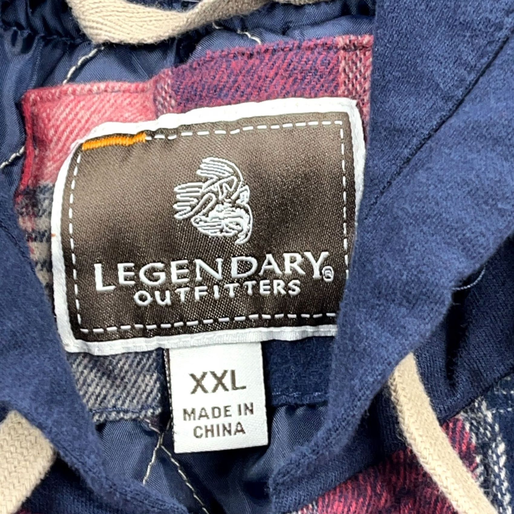 Vintage Legendary Whitetails Shacket Men 2XL Red Plaid Hooded Jacket, Casual, Workwear, Travel, Mid-Length, Button Snap, Lined, Pockets, Outdoors Size US XXL / EU 58 / 5 - 3 Thumbnail