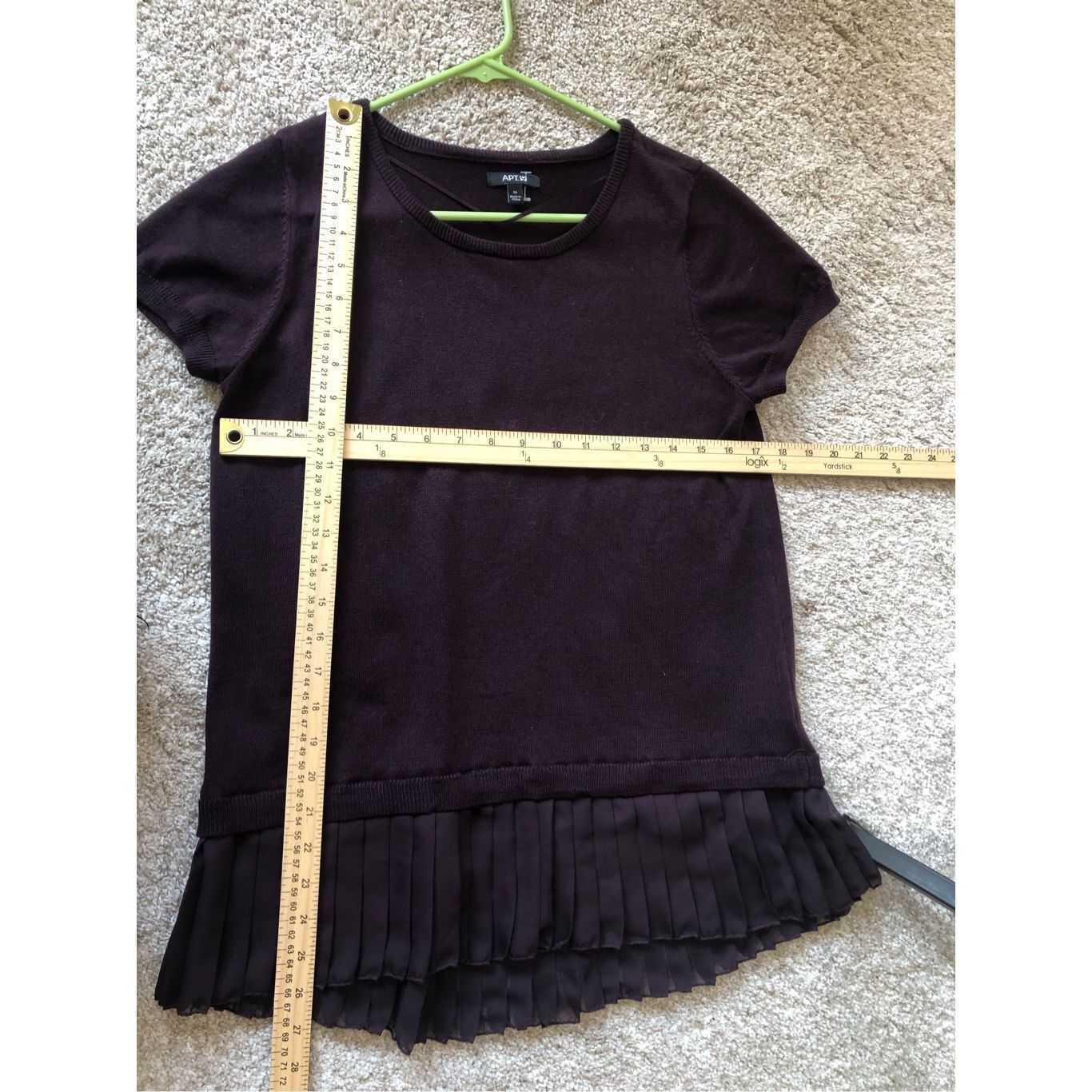 Apt. 9 Apt 9. Women’s Purple Ruffle Bottom Trim Short Sleeve Blouse Size M / US 6-8 / IT 42-44 - 7 Thumbnail
