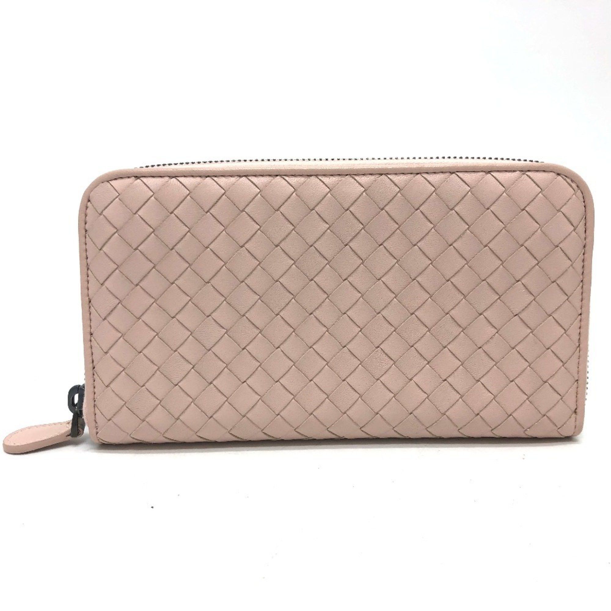 Bottega Veneta BOTTEGA VENETA 114076 Intrecciato Round Zipper Long Wallet Leather Women's Pink Size ONE SIZE - 1 Thumbnail