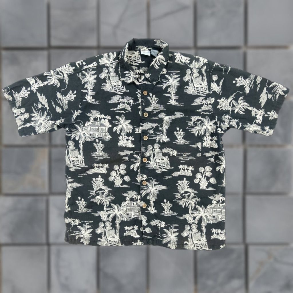 Ocean Pacific Ocean Pacific Shirt Men’s Medium Black Short Sleeve Button-Front Hawaiian Camp Style Size US M / EU 48-50 / 2 - 1 Thumbnail