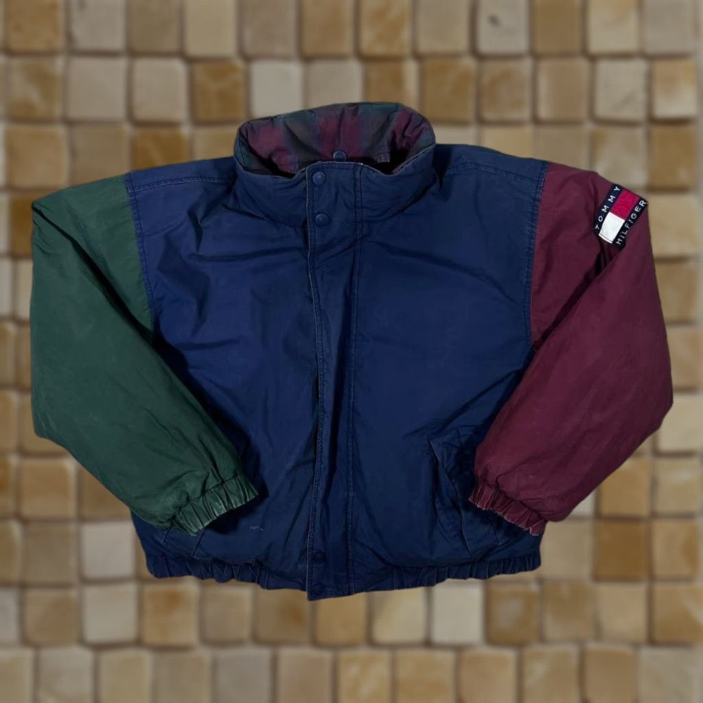 Tommy Hilfiger Vintage Tommy Hilfiger Check Colour Block Reversible Down Puffer Jacket XL Mens Jacket Bomber Coat Size US XL / EU 56 / 4 - 1 Thumbnail