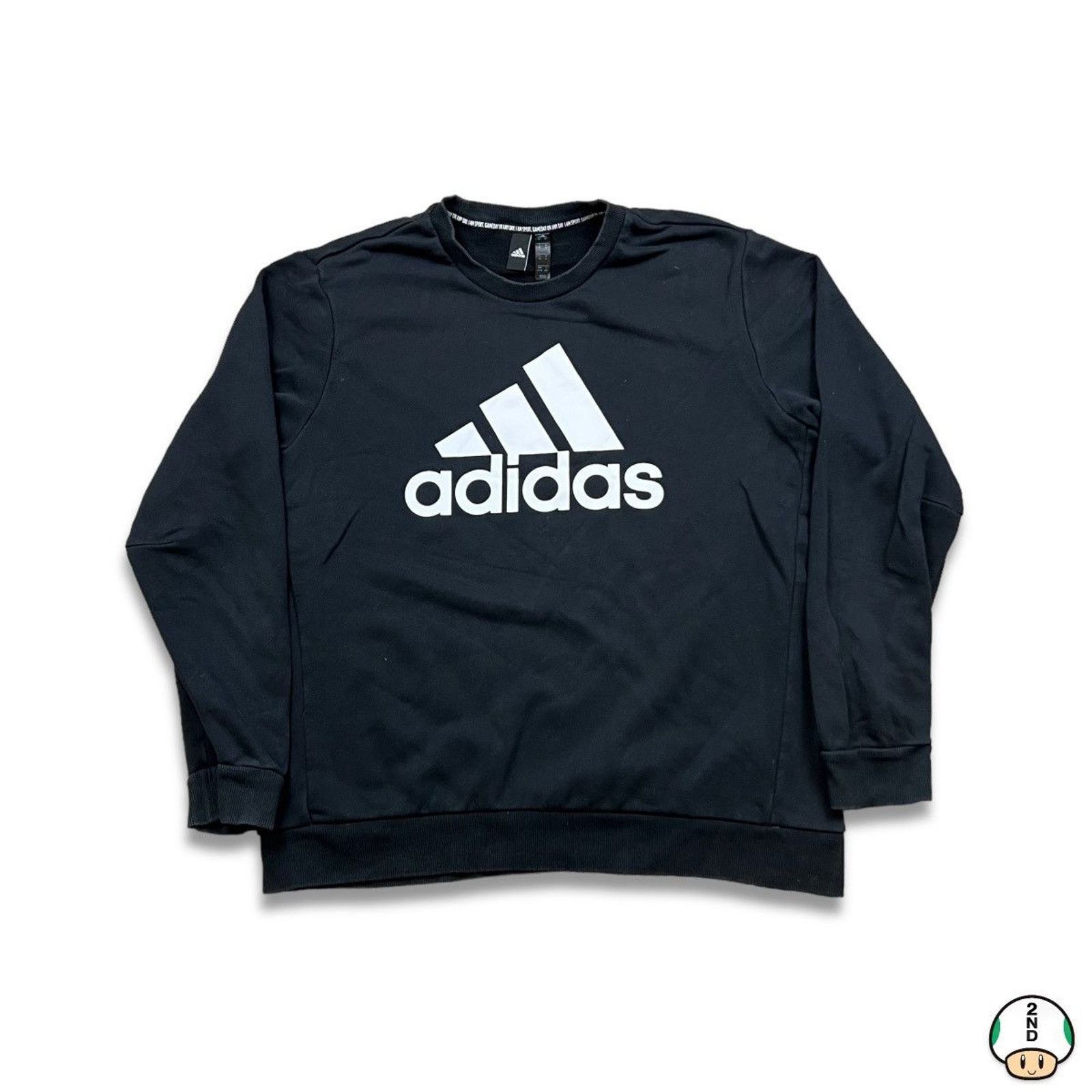 Adidas × Vintage Adidas Essentials Sweatshirt Stripe Spell Out Pullover Crew Size US XL / EU 56 / 4 - 1 Thumbnail