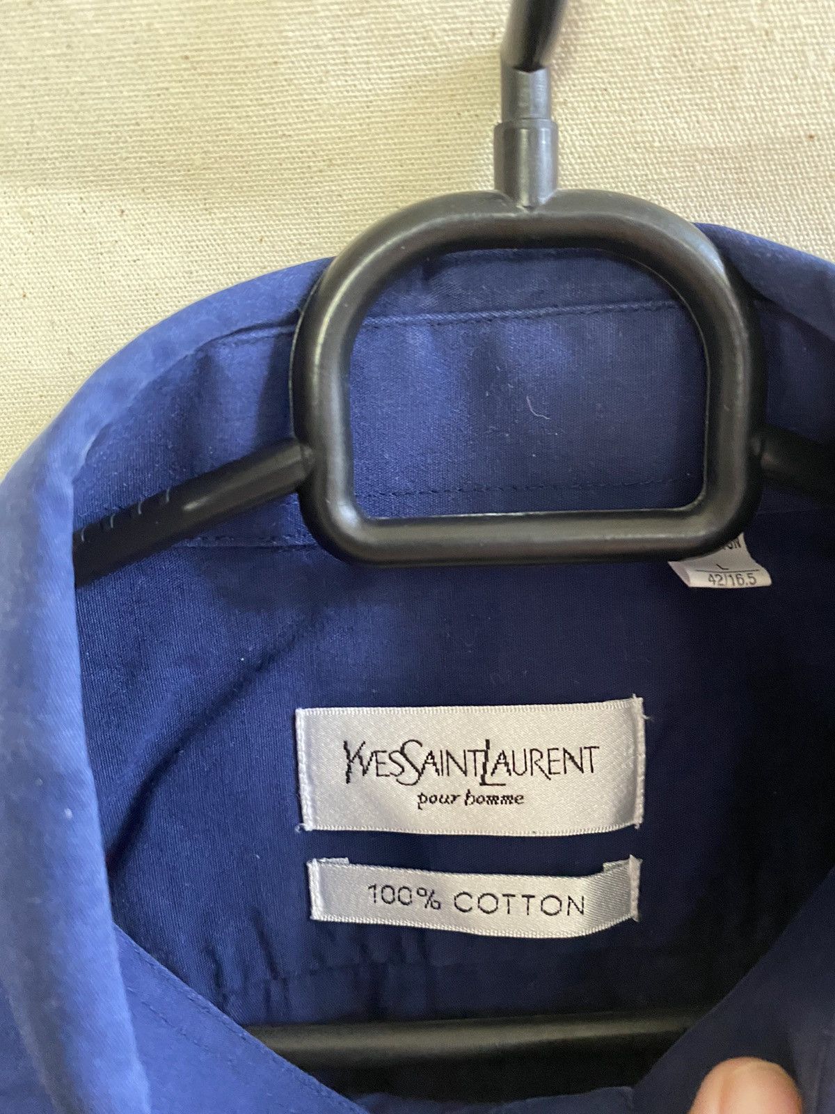 Vintage × Yves Saint Laurent Yves Saint Laurent Logo Vintage Button Shirt Size L Size US L / EU 52-54 / 3 - 3 Thumbnail