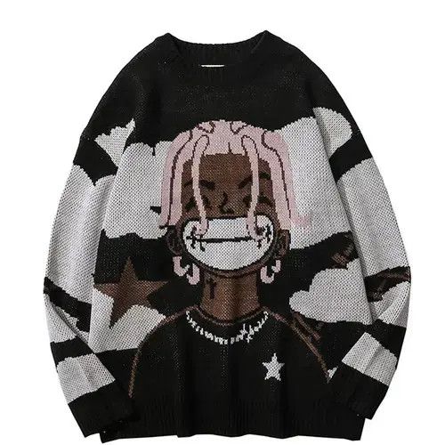 Aran Isles Knitwear Harajuku Vintage Cartoon Anime Knitted Sweater Size US S / EU 44-46 / 1 - 4 Thumbnail