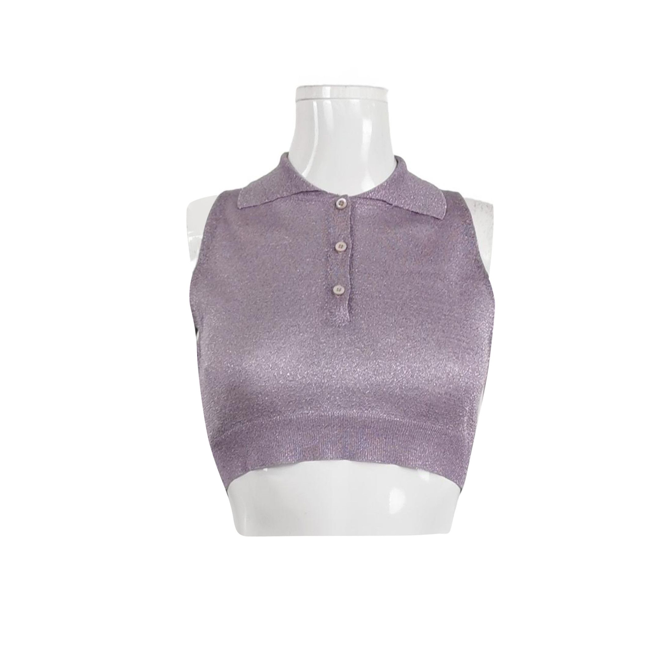Prada Sleeveless Cropped Top in Purple 0089