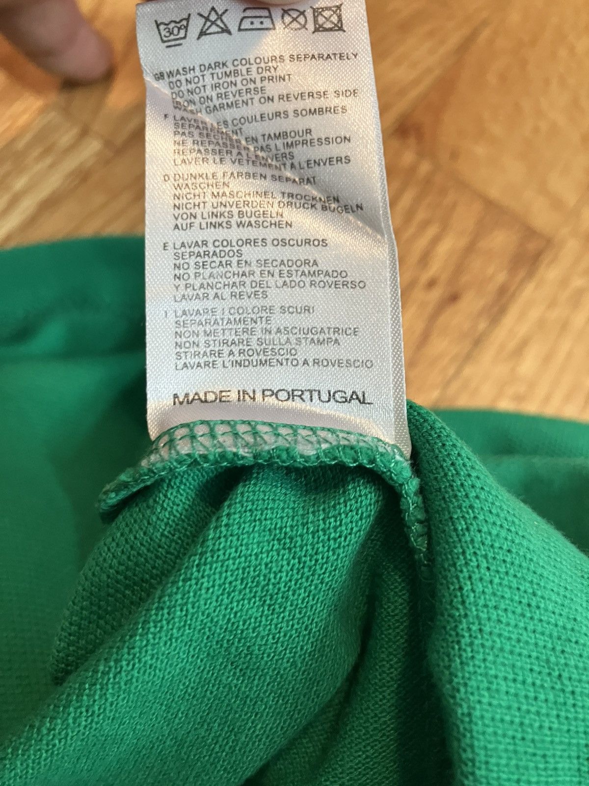 Raf Simons SS14 Green Cropped Polo Shirt with floral patch pocket Size US XS / EU 42 / 0 - 6 Thumbnail
